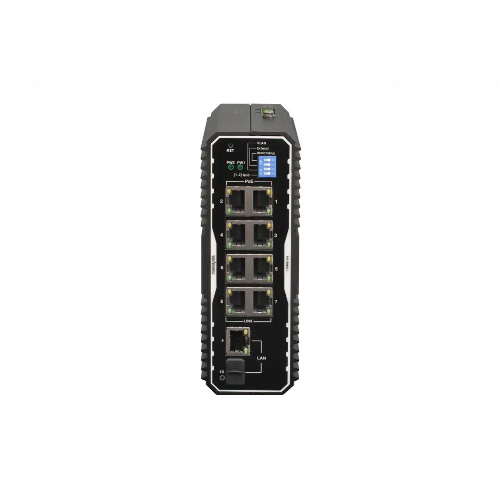 Неуправляемый промышленный 8-портовый PoE-коммутатор POWERTONE PUS-TS08GL-i