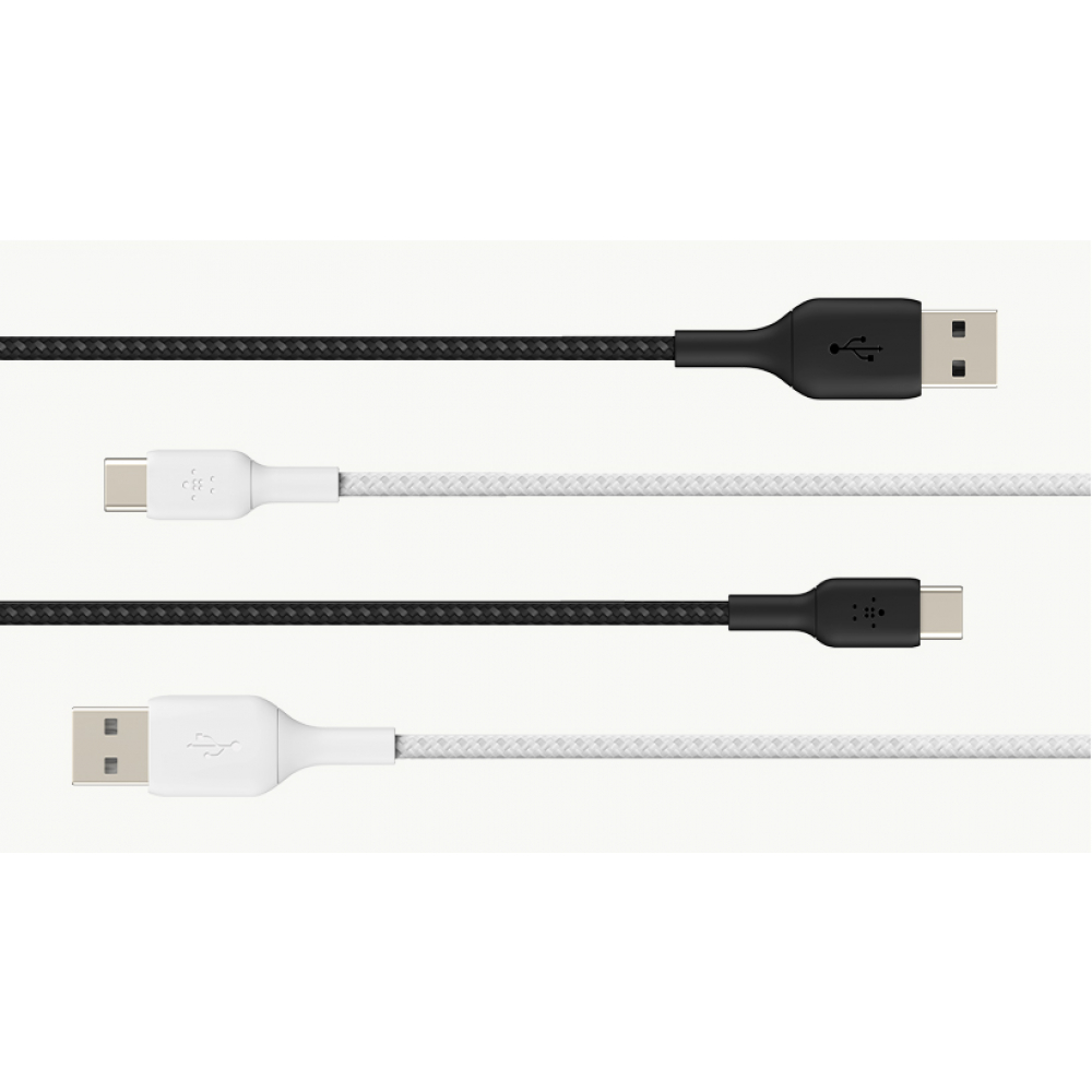 Кабель USB-A — USB-C Belkin для зарядки и синхронизации, 1 м, витой, белый