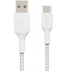 Кабель USB-A > USB-C зарядки/синхронизации Belkin, 1м, Type-C, витой, белый