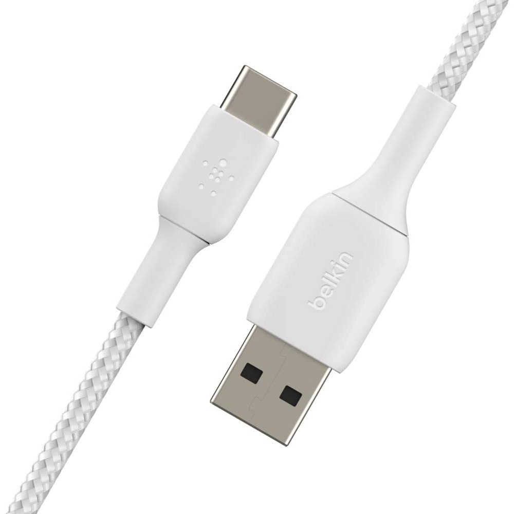 Кабель USB-A — USB-C Belkin для зарядки и синхронизации, 1 м, витой, белый