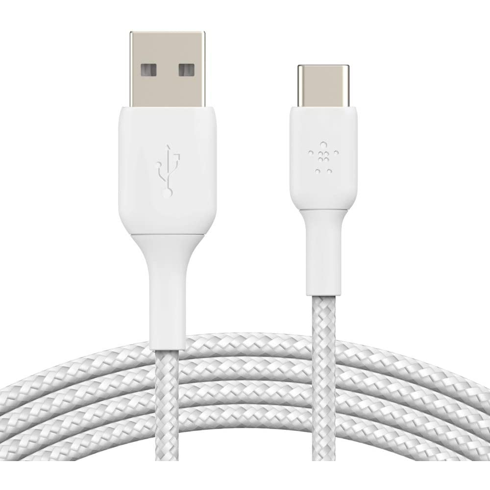 Кабель USB-A — USB-C Belkin для зарядки и синхронизации, 1 м, витой, белый