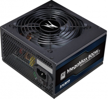 Блок питания Zalman Megamax  (800W) 83% 80+ White 120мм 1xMB 24pin(20+4) 2xCPU (8pin+(4+4)pin) 4xMolex 8xSATA 4xPCIe 8pin(6+2)