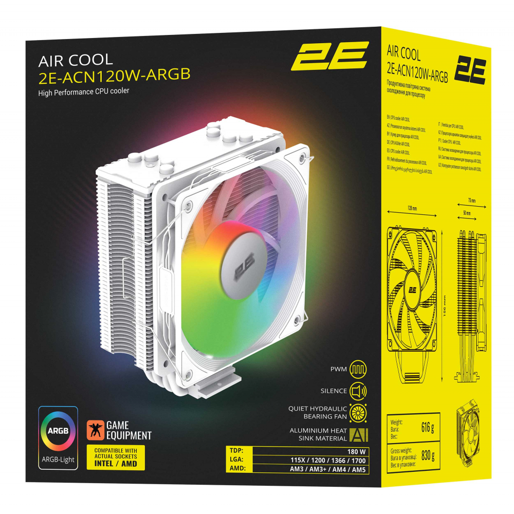 Процессорный кулер 2E GAMING Air Cool ACN120W-ARGB