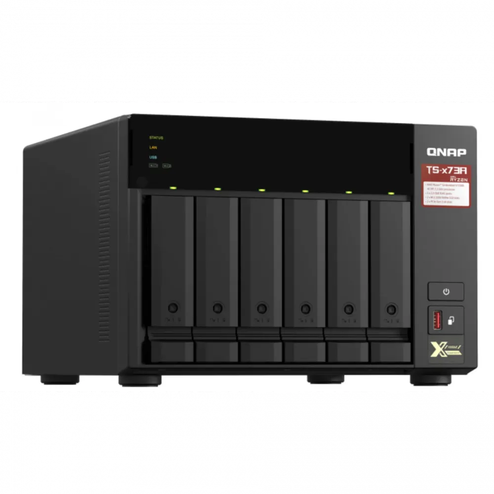 Купить сетевое хранилище Qnap TS-673A-8G, 6xSATA, 2xGbE, 2x2.5GbE, без дисков