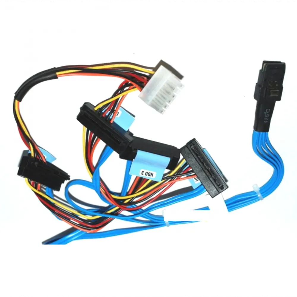Кабель miniSAS-4SATA с питанием для сервера Dell R410 (SAS6iR)