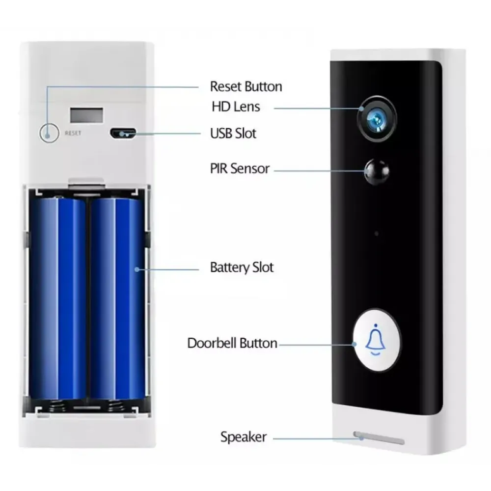 Дверной Wi-Fi звонок Tuya Smart со встроенной HD-камерой