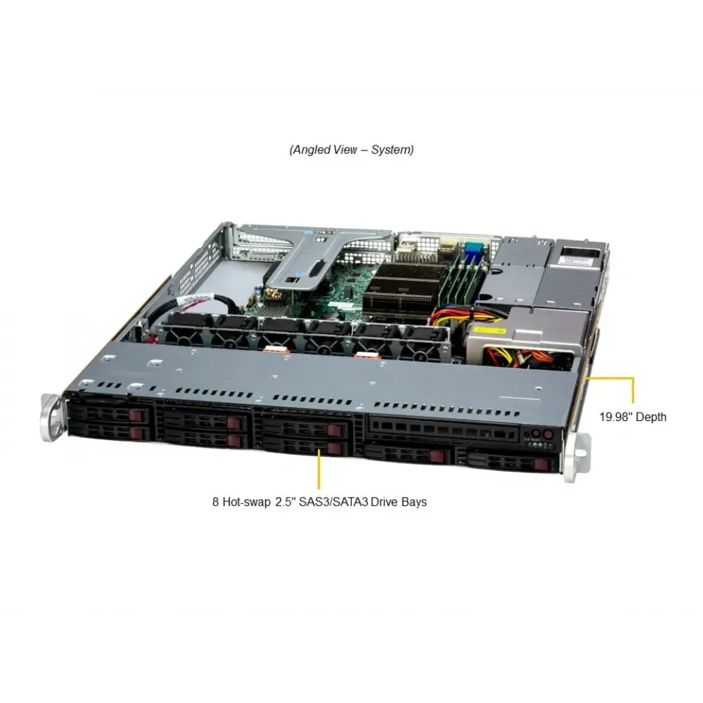 Сервер Supermicro SYS-111R-M: Xeon E-2436, 32Gb DDR5, 2× SSD 480Gb
