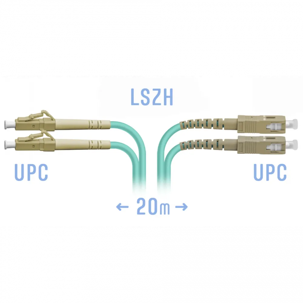 Патчкорд оптический LC/UPC-SC/UPC MM Duplex 20 метров