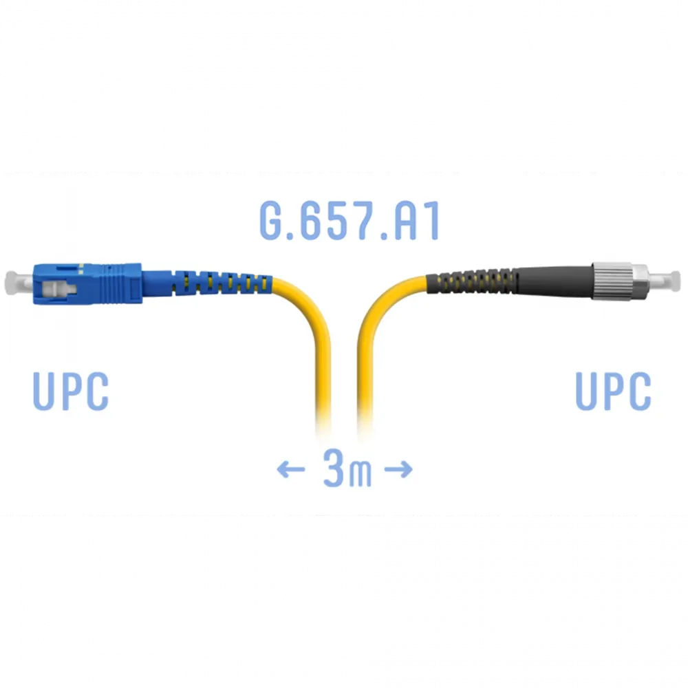 Патчкорд оптический FC/UPC-SC/UPC SM G.657.A1 3 метра