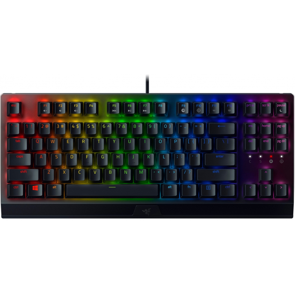 Клавиатура механическая Razer BlackWidow V3 TKL 87key, Green Switch, USB-A, EN/RU, RGB, чёрный