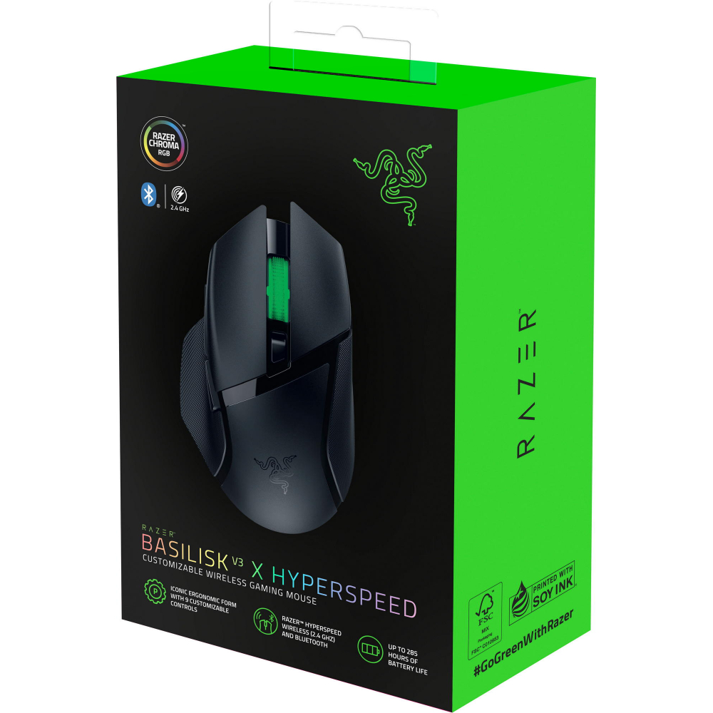 Мышь Razer Basilisk V3 X HyperSpeed, RGB, беспроводная (Bluetooth), черный