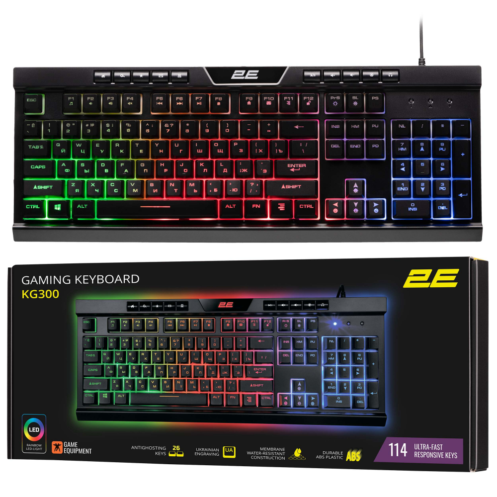 Клавиатура мембранная 2E GAMING KG300