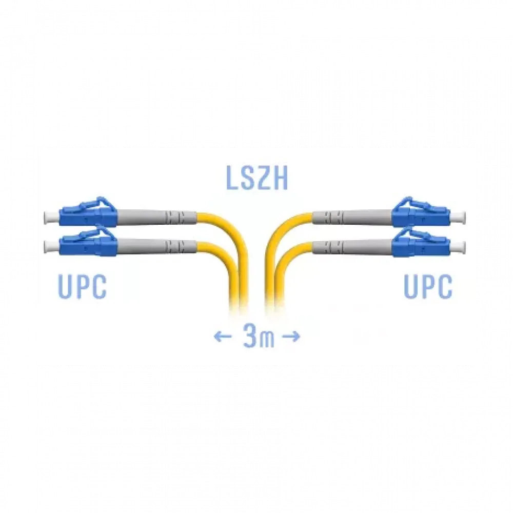 Патчкорд оптический LC/UPC SM Duplex 3 метра