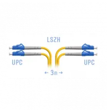 Патчкорд оптический LC/UPC SM Duplex 3 метра