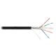 Кабель NETLAN U/UTP 4 пары, Кат.6 (Класс E), 250МГц, одножильный, BC (чистая медь), внешний, PE до -40C, черный, 305м