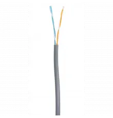 Кабель NETLAN U/UTP 2 пары, Кат.5 (Класс D), 100МГц, одножильный, BC (чистая медь), внутренний, PVC нг(B), серый, 100м