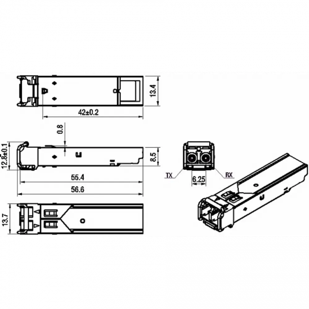 Модуль SFP+ CWDM оптический 1270нм, дальность до 10 км (10dB)