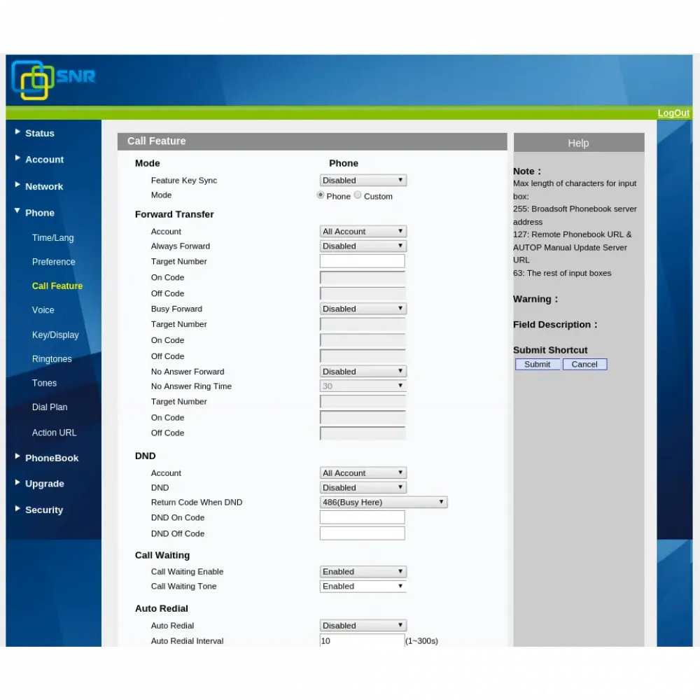 IP-телефон SNR-VP-53 с поддержкой PoE