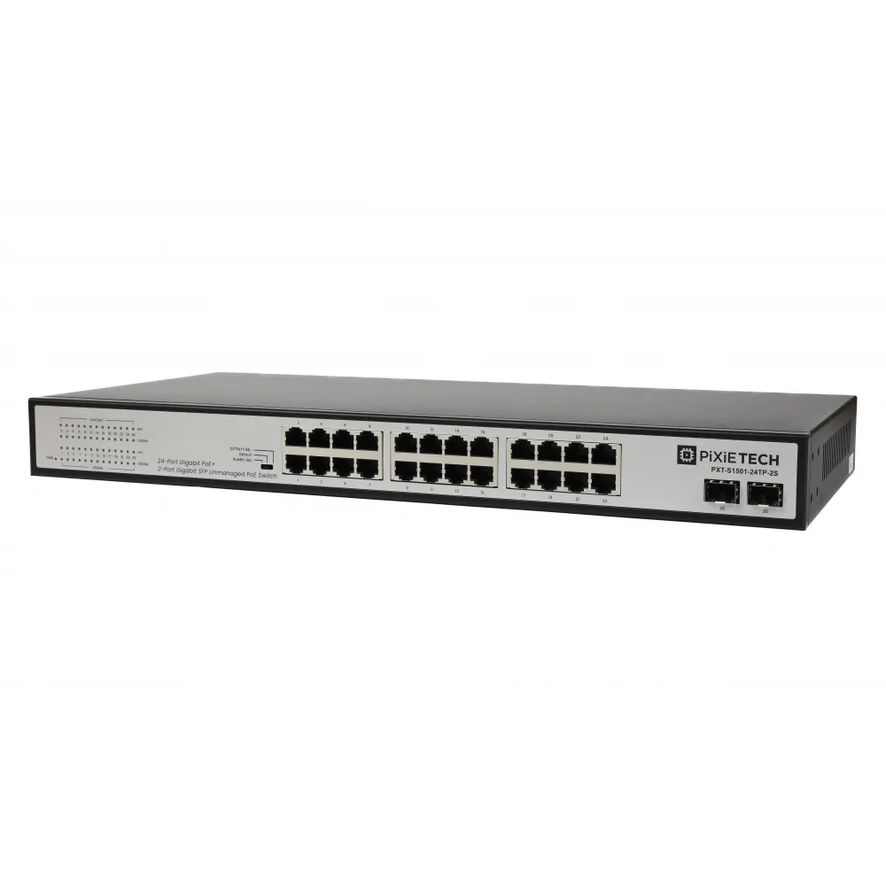 Неуправляемый PoE коммутатор Pixietech PXT-S1501-24TP-2S