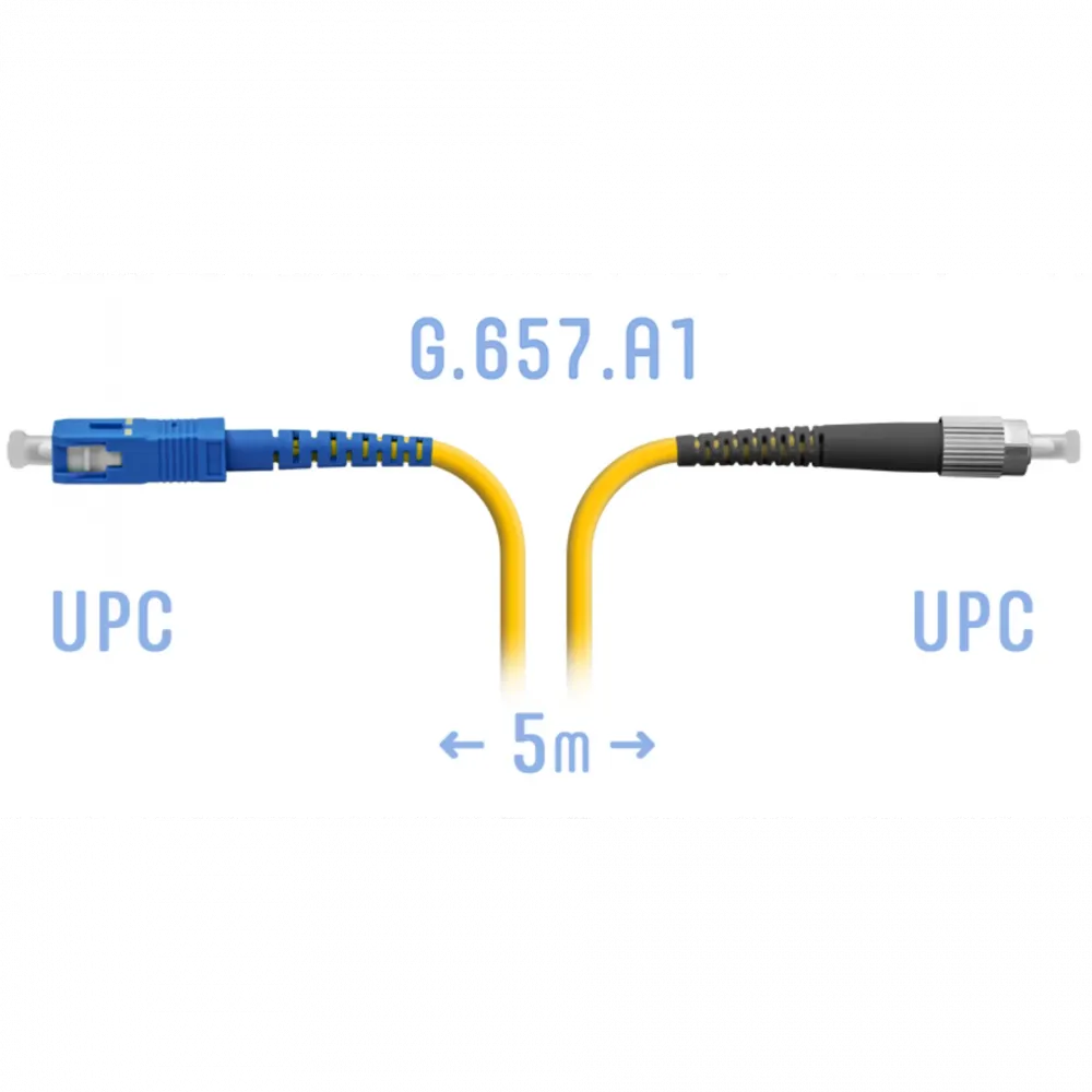 Патчкорд оптический FC/UPC-SC/UPC SM G.657.A1 5 метров