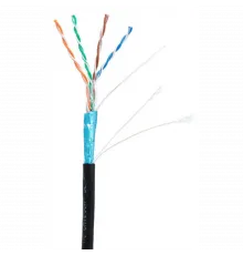 Кабель NETLAN F/UTP 4 пары, Кат.5e (Класс D), 100МГц, одножильный, BC (чистая медь), внешний, PE до -40C, черный, 100м