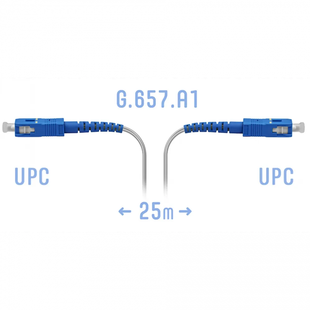 Патчкорд оптический FTTH SC/UPC, кабель 604-02-01W, 25 метров