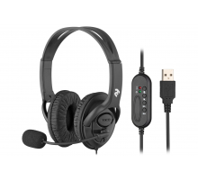 Гарнитура ПК стерео Over-ear 2E CH13 USB, omni-mic, 2м, черный