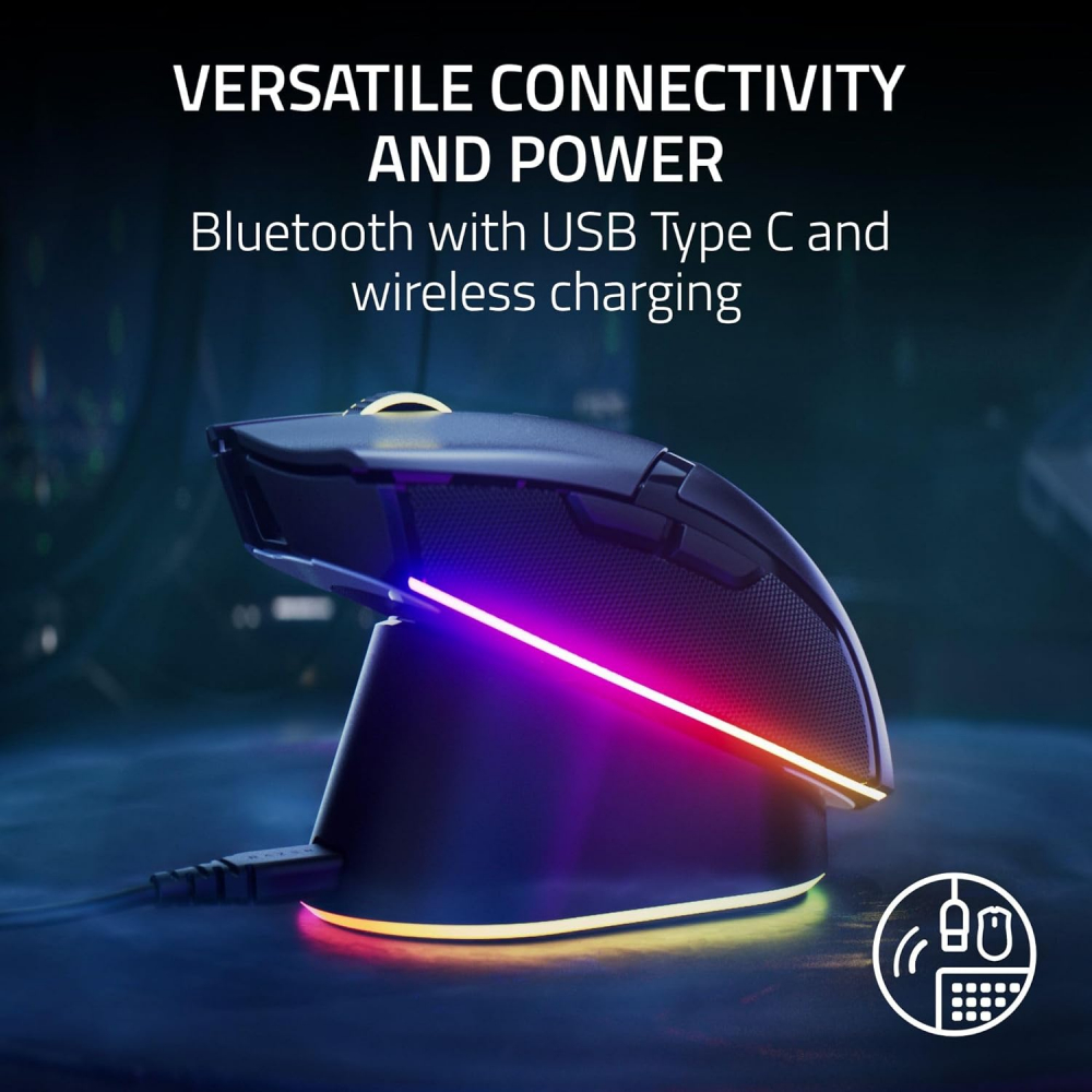 Мышь Razer Cobra Pro, RGB, USB-A/WL/BT, чёрный