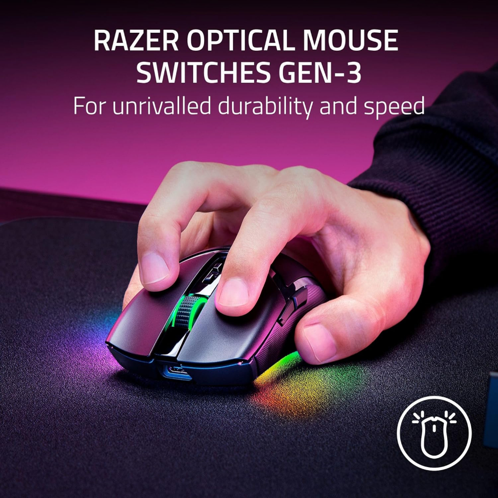 Мышь Razer Cobra Pro, RGB, USB-A/WL/BT, чёрный