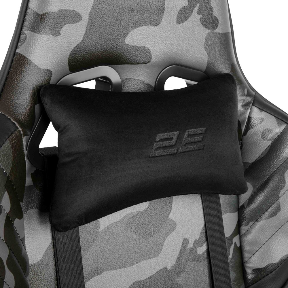 Кресло 2E GAMING HIBAGON II, ПУ кожа, 3D-Armrests, чёрно-зелёный
