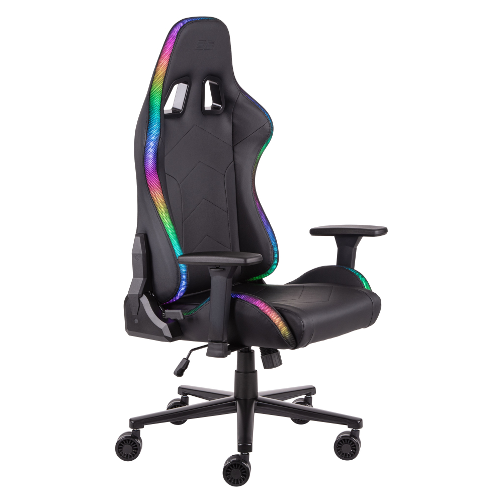 Кресло 2E GAMING OGAMA II RGB, ПУ кожа, 3D-Armrests, чёрный