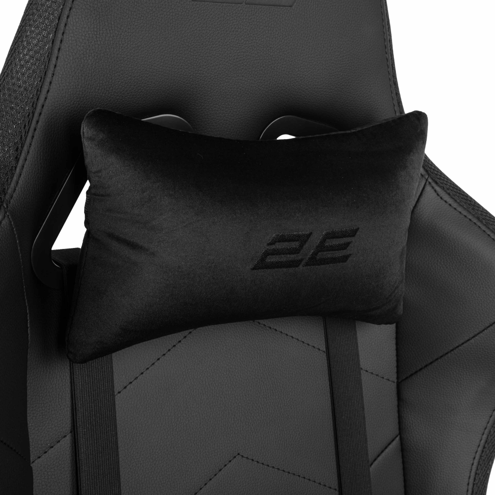 Кресло 2E GAMING OGAMA II RGB, ПУ кожа, 3D-Armrests, чёрный