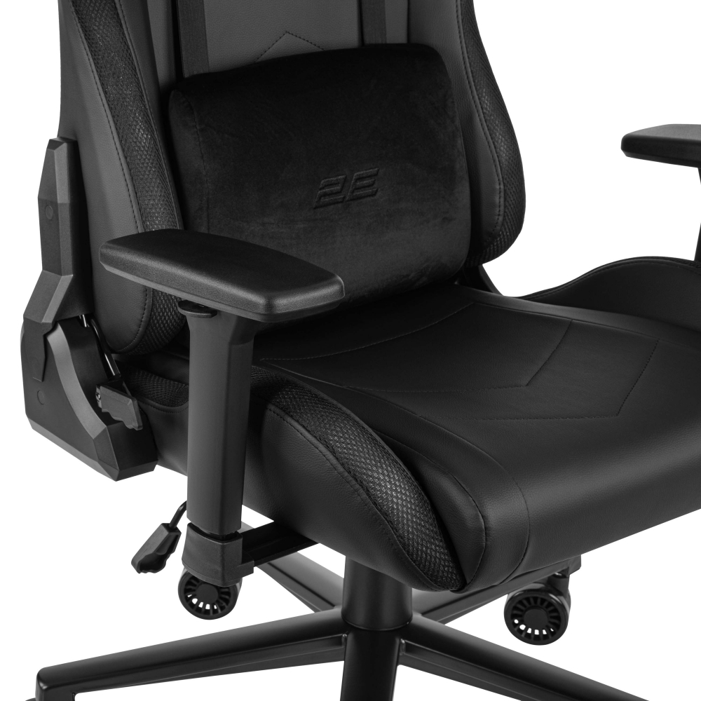 Кресло 2E GAMING OGAMA II RGB, ПУ кожа, 3D-Armrests, чёрный