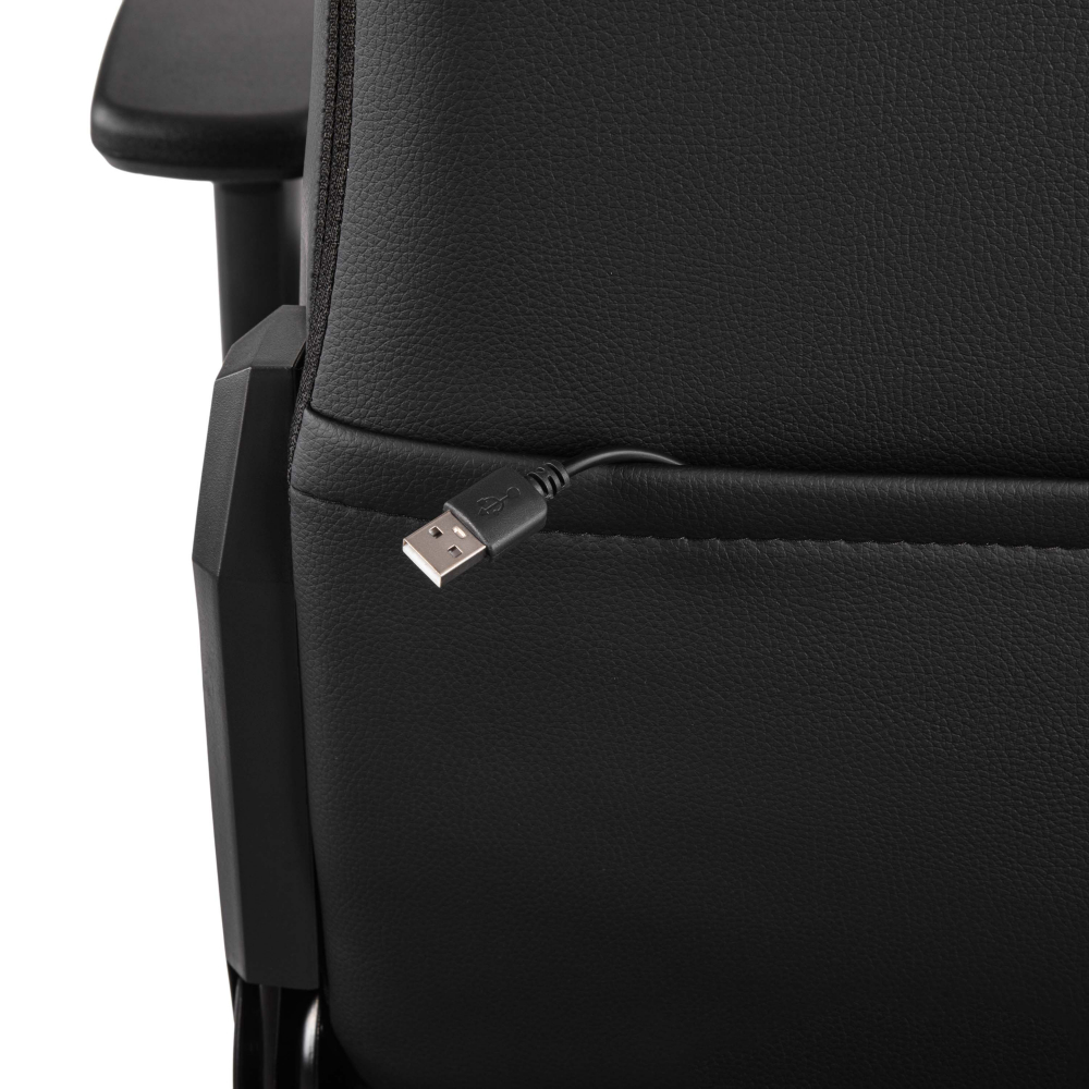 Кресло 2E GAMING OGAMA II RGB, ПУ кожа, 3D-Armrests, чёрный