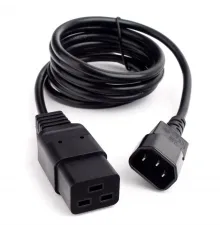 Шнур питания электрический силовой, серии TP-PC, IEC 60320 C14/IEC 60320 С19 прямой, 250B, 10A, 3х1.0 мм², 1.8 м