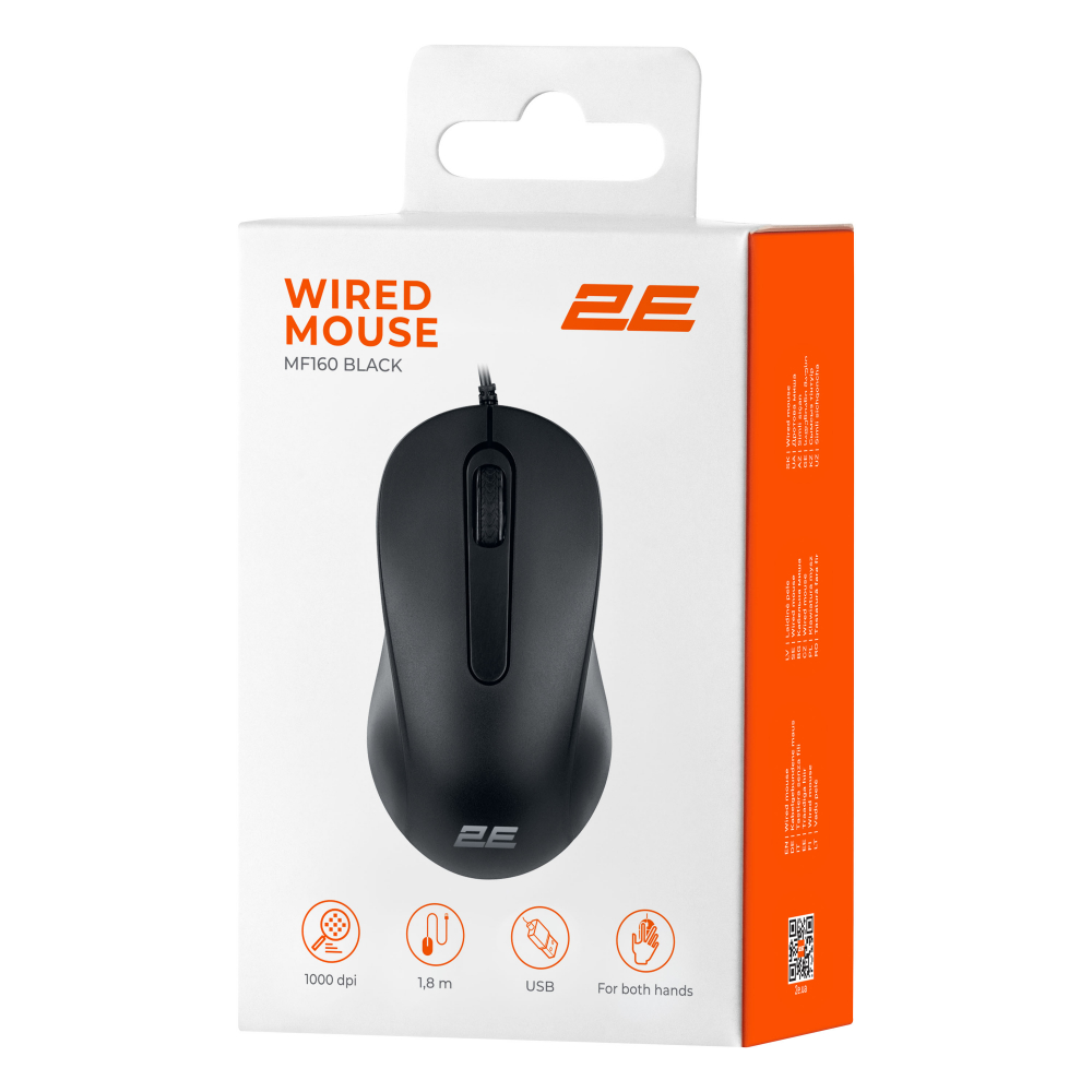 Мышь 2E MF160, USB-A, чорний