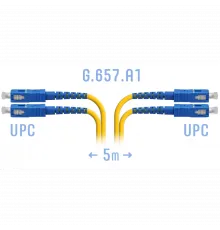Патчкорд оптический SC/UPC SM G.657.A1 Duplex 5 метров