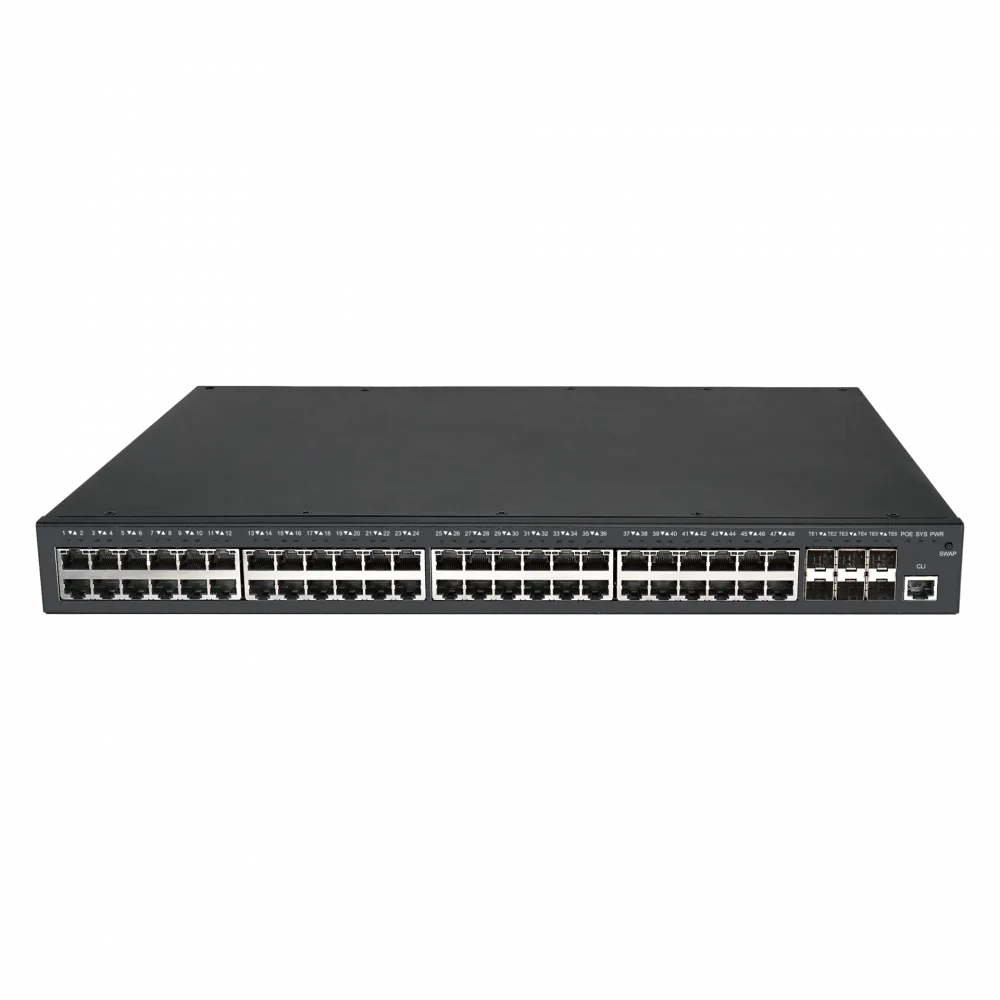 Управляемый PoE коммутатор BDCOM S2900-48P6X-760, 48 портов PoE 802.3af/at (760W), 6 SFP+