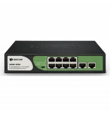 Неуправляемый PoE коммутатор, 8 портов GE PoE 90W + 2 порта GE uplink RJ45