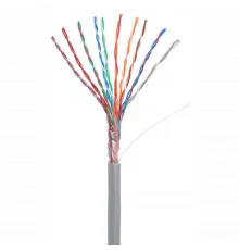 Кабель NETLAN U/UTP 10 пар, Кат.5 (Класс D), 100МГц, одножильный, BC (чистая медь), внутренний, PVC нг(B), серый, 305м