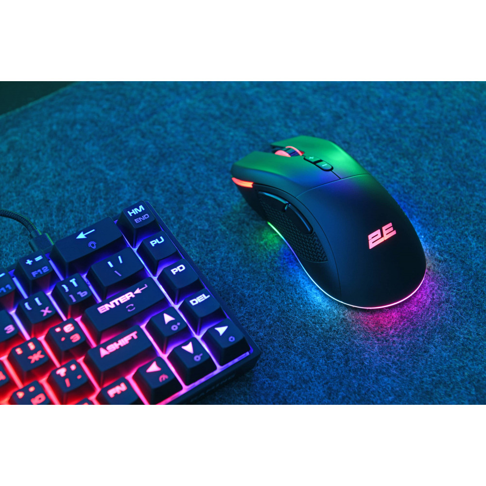Мышь 2E GAMING MG350 WL, RGB, USB-A/WL, чёрный