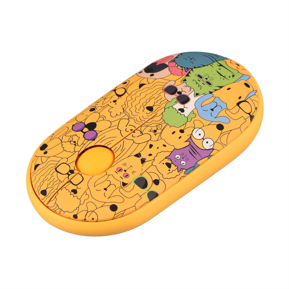Мышь 2E MF300 PETS:CATS DOGS Silent Wireless Bluetooth, желтый