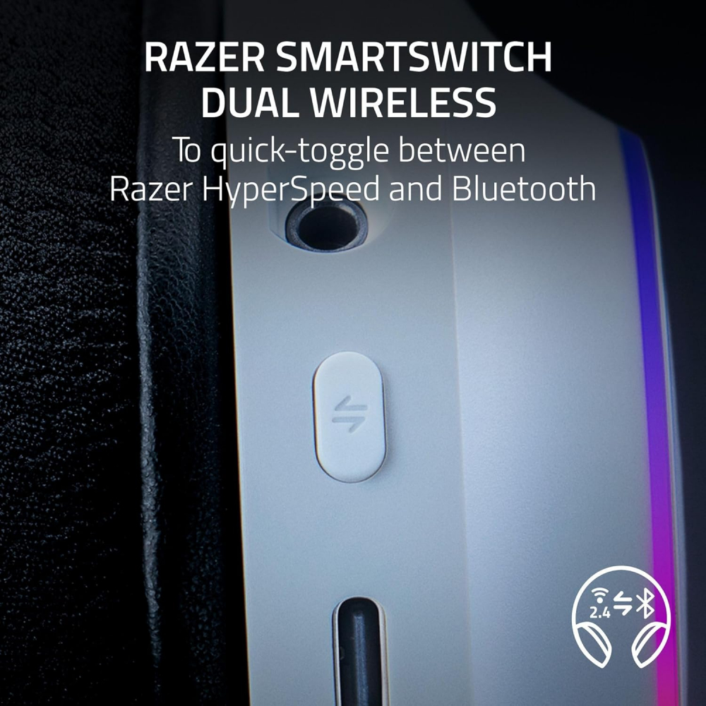 Гарнитура игровая Razer Barracuda X Chroma, BT/WL, RGB, белый