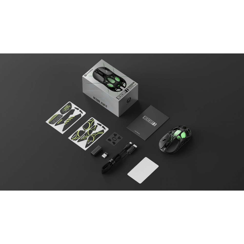 Мышь GravaStar Mercury X, BT/WL/USB-A, RGB, чорний