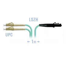 Патчкорд оптический LC/UPC-MTRJ MM Duplex 1 метр, 2мм