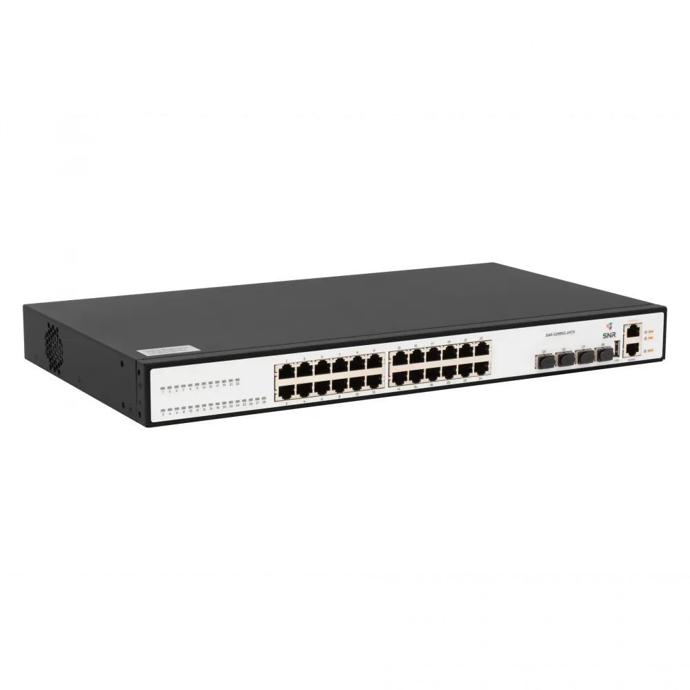 Управляемый коммутатор уровня 3 SNR-S2995G-24TX-RPS, 24 порта 10/100/1000Base-T, 4 SFP
