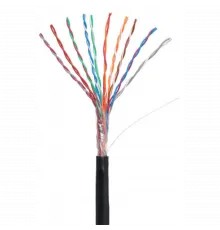 Кабель NETLAN U/UTP 10 пар, Кат.5 (Класс D), 100МГц, одножильный, BC (чистая медь), внешний, PE до -40C, черный, 305м