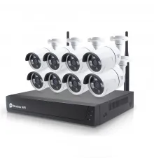 NVR + 8 водонепроницаемых FullHD Wi-Fi камеры Tuya Smart