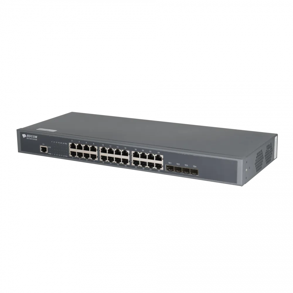 Управляемый коммутатор BDCOM S2900-24T4X, 24 порта 1GbE, 4 слота SFP+