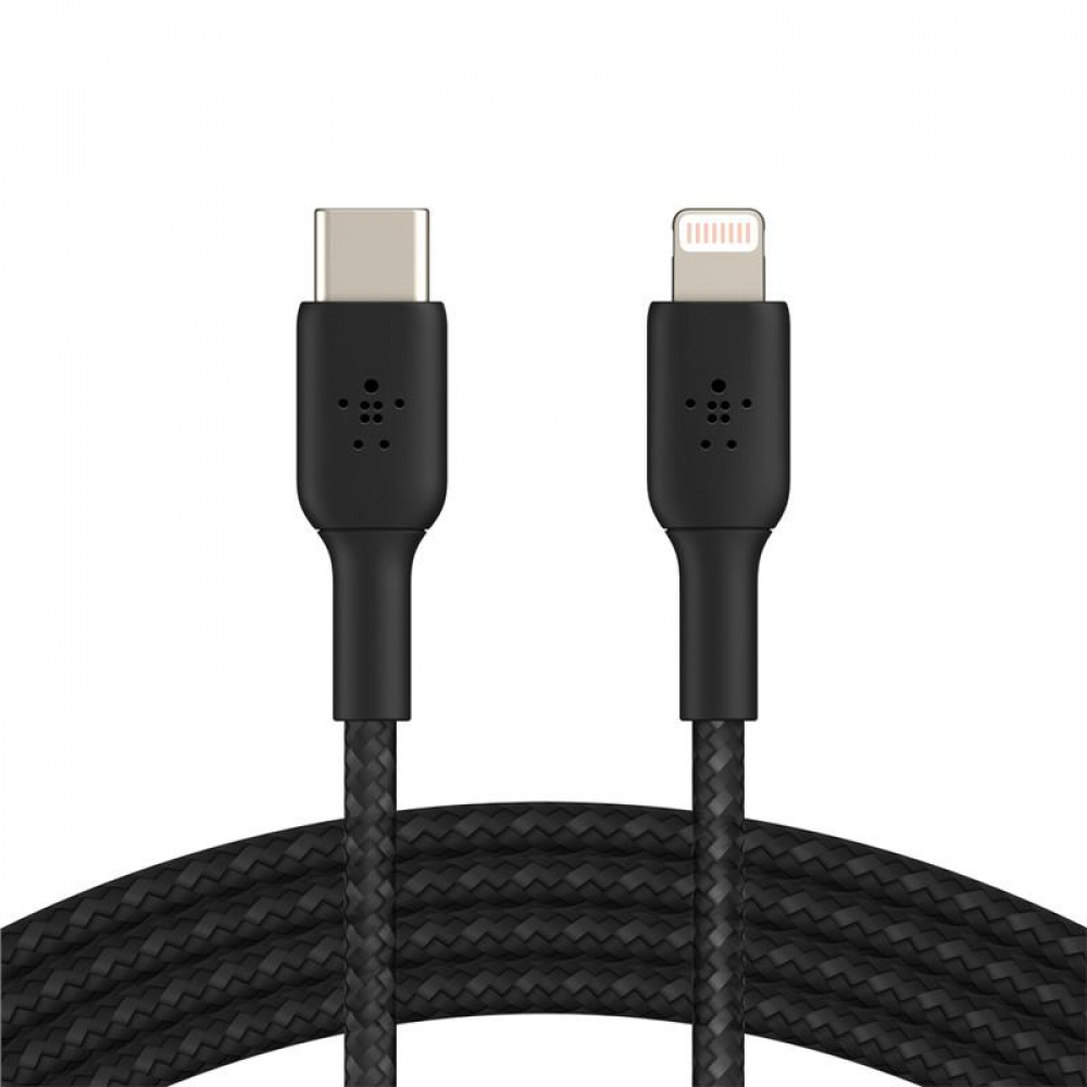 Кабель USB-C — Lightning для зарядки и синхронизации Belkin 1 м, 30 Вт, чёрный